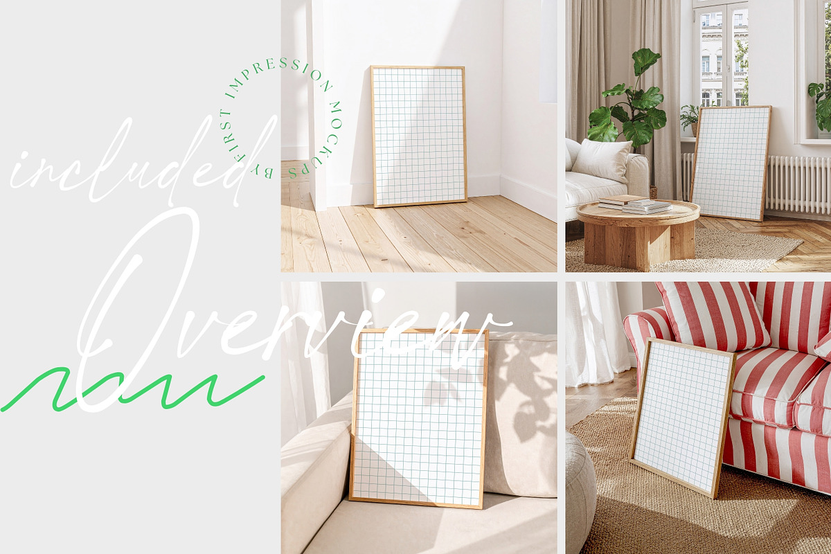 4x Bundle Interior Frame Mockups, an Advertising Mockup by First Impression Mockups (Photo 6 of 7)