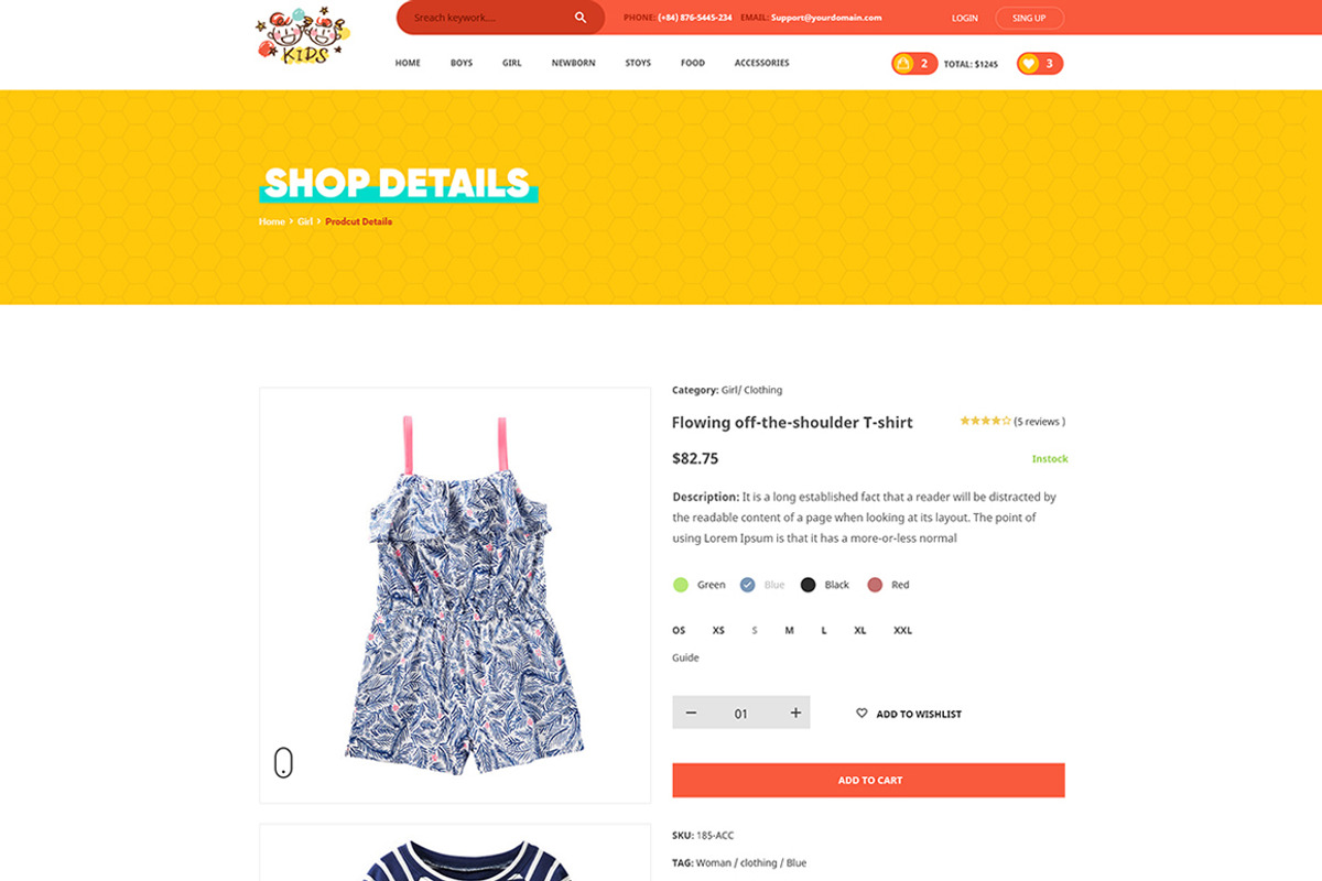 Kids - Love PSD for Kids, Baby shop, a Websites & App Template by Knighthemes (Photo 7 of 12)