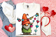 Watercolor Valentine Gnome Clipart, an Illustration by Canvas Craft (Thumbnail 4 of 6)