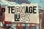 Teenage Luck - Experimental Font, a Sans Serif Font by JumboDesign (Thumbnail 1 of 6)