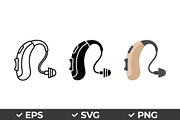Hearing Aid Vector Icon Pack, an Object Graphic by Artonix (Thumbnail 1 of 3)