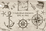 Pirates Vector Clipart Set, a Graphic by Fortuna Venit (Thumbnail 2 of 4)