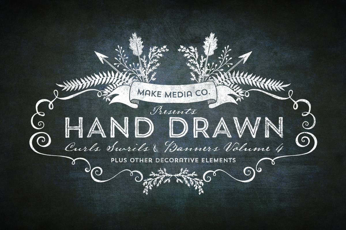 Hand Drawn Curls & Banners MEGAPACK, an Illustration by Callie Rian & Co. (Photo 5 of 5)
