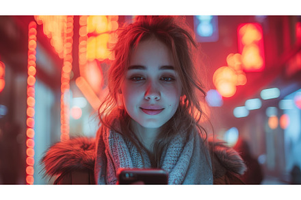 Beautiful Young Woman Using, a Person Photo by ZinetroN
