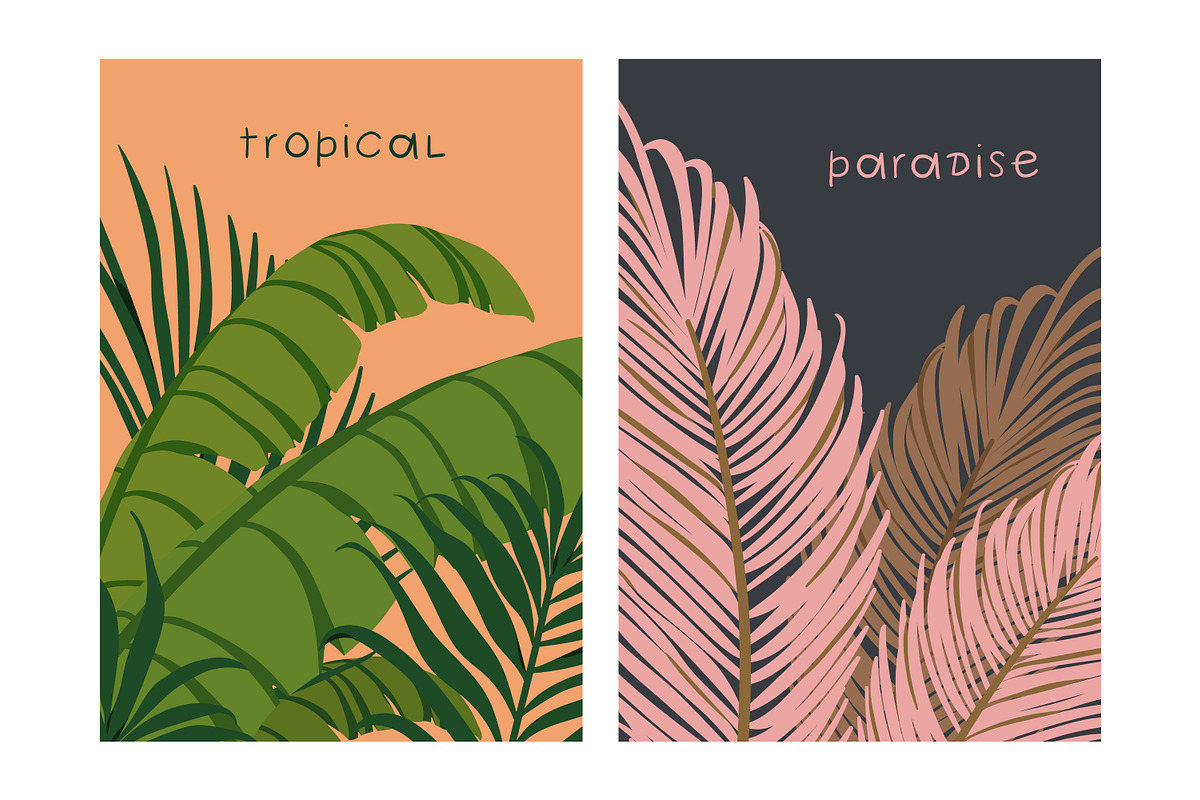 Tropical leaf plants, posters set, a Decorative Illustration by Good Studio (Photo 5 of 15)