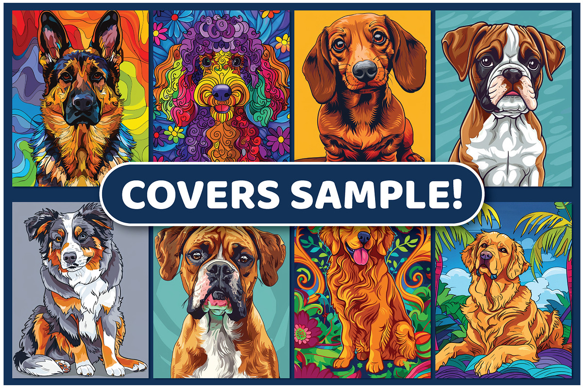 180 Cute Dogs Coloring Pages, an Illustration by BrightMart