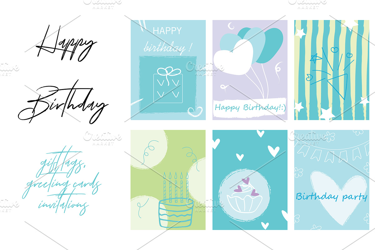 Happy Birthday Greeting Cards, a Templates & Theme by kh_cat