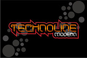 Technoline Modern, a Font by Barkah (Thumbnail 1 of 9)