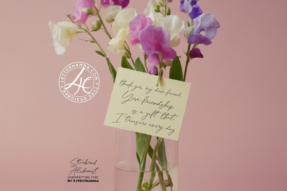 Starbound Alchemist, a Handwritten Font by Letterhanna Studio (Photo 7 of 20)