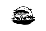 Abstract Savanna Scenery Silhouette, a Graphic by Designer_Momina (Thumbnail 5 of 13)