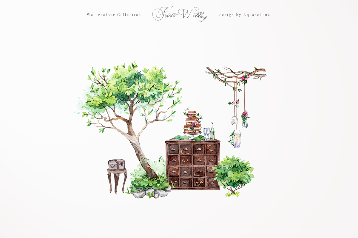 Forest Wedding Illustrations, a Decorative Illustration by Aquarellina (Photo 20 of 32)