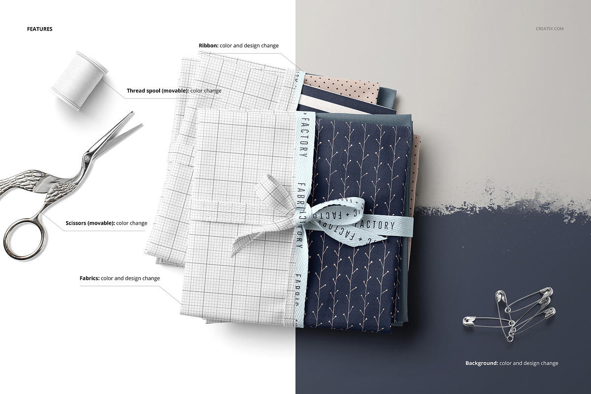 Fabric Stack Mockup 04/FF v.6, a Product Mockup by creatsy5 (Photo 3 of 7)