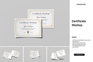 Certificate Mockup, an Advertising Mockup by ZifaraDesign