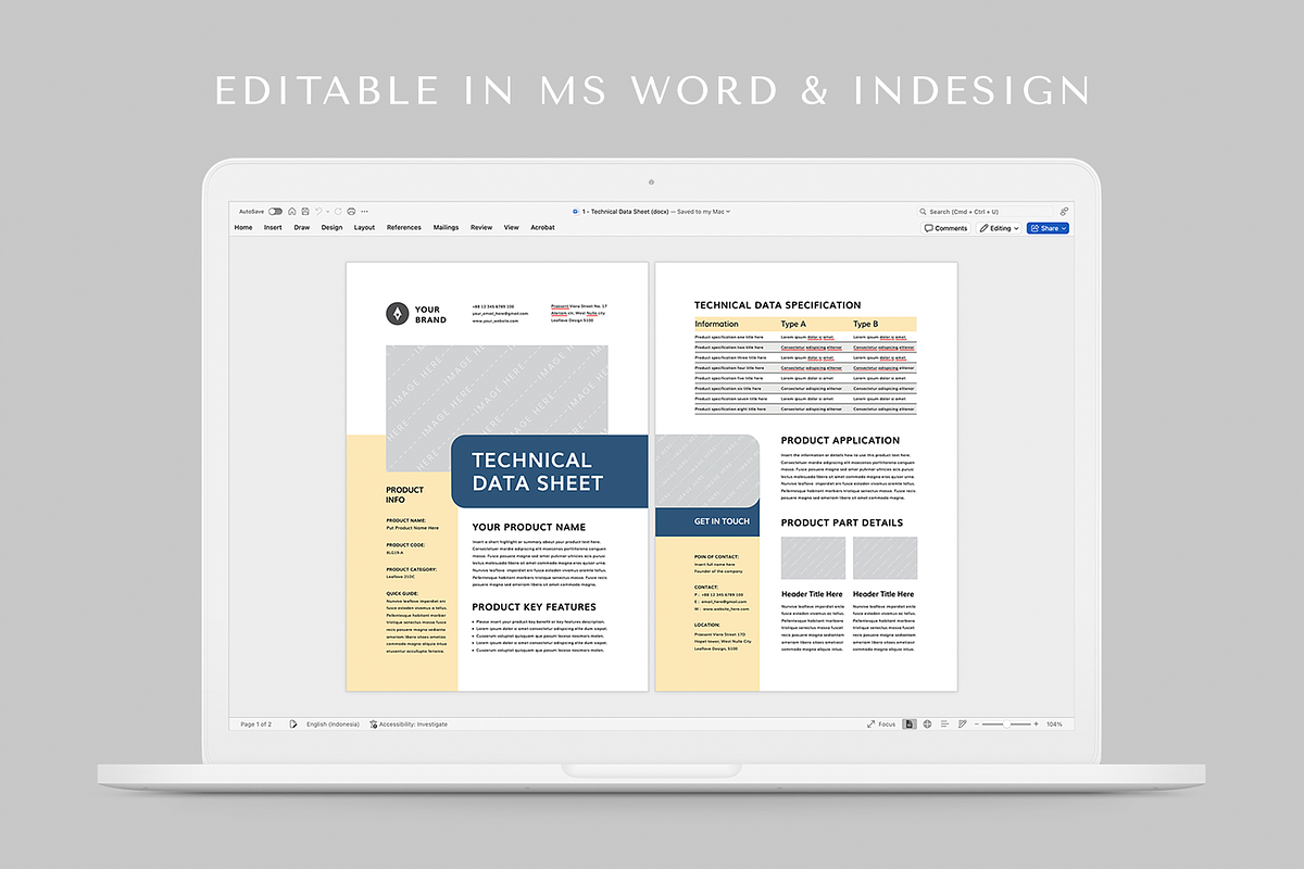 Technical Data Sheet, a Flyer Template by Leaflove