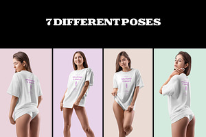 7 Mockups Woman T-Shirt Oversize