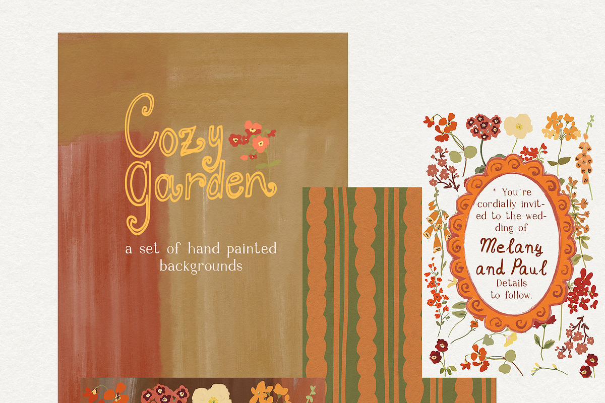Fall Floral Backgrounds & Overlays, a Decorative Illustration by whiteheartdesign (Photo 12 of 19)