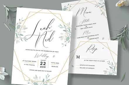 Geometric Wedding Invitation, an Invitation Template by Aarley Kaiven