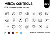 Media Controls Icons, an Outline Icon by Brickclay (Thumbnail 1 of 11)