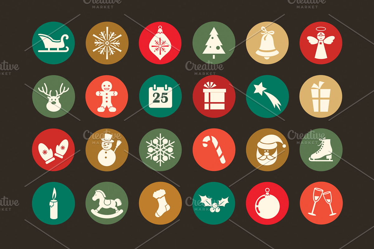 Christmas Icons (vector design), an Illustration by Inkant Studio (Photo 2 of 2)