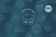 Adventure Line Art Graphic Set, a Branding & Logo Template by Ellen Carty Design (Thumbnail 1 of 13)