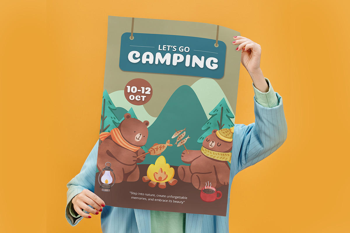 Cute Camping Vibe Watercolor, an Animal Illustration by CreativeValuation (Photo 12 of 16)