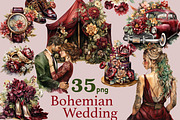 Bohemian Wedding Clipart | Marsala, a Person Illustration by GlamArtZhanna (Thumbnail 1 of 5)