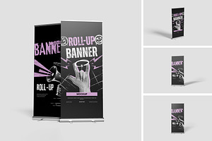 Roll-up Banner Mockup, an Advertising Mockup by Pikachudesign