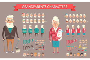 Grandparents Constructor Vector Illustration., a Person Illustration by robuart
