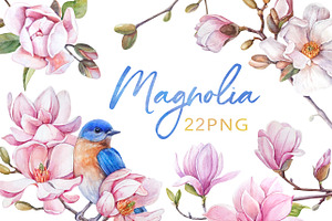 Watercolor Magnolia