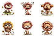 Summer Funny Sunflower Animals, a Seasonal Illustration by CreationArt (Thumbnail 4 of 5)