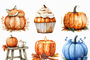 Watercolor Cozy Autumn Pumpkin PNG, an Illustration by Craft Nest (Thumbnail 4 of 6)