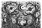 50 Mystical Galaxy Forest Silhouette, a Technology Illustration by Amazin_art (Thumbnail 39 of 41)
