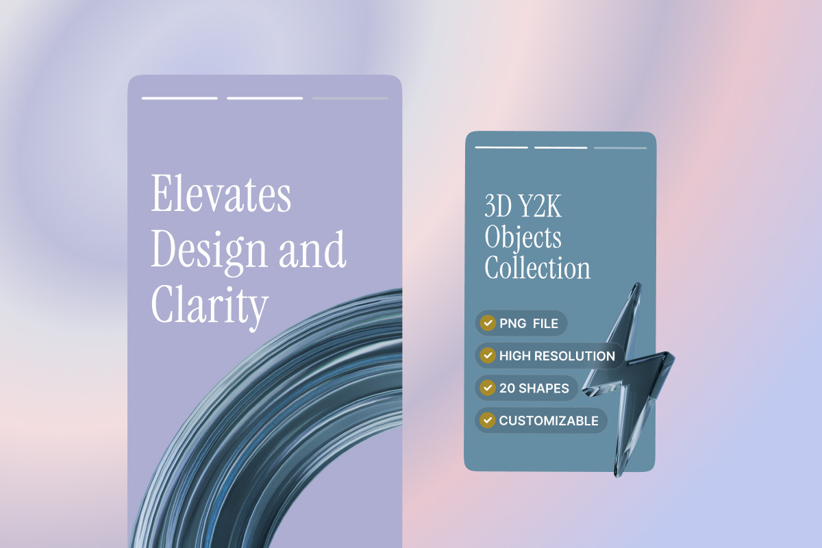 3D Y2K Objects Collection, an Object Graphic by Illustrava (Photo 5 of 7)