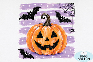 Pumpkin Striped Polka Dot Halloween, a Seasonal Illustration by Daily.Designs
