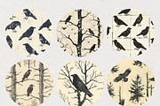 Crow Stamp Printed Seamless Patterns, a Pattern Graphic by Natural Planners (Thumbnail 4 of 4)
