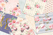 PEACH BLUE DIGITAL PAPER PACK, a Pattern Graphic by rusticmelody (Thumbnail 2 of 2)