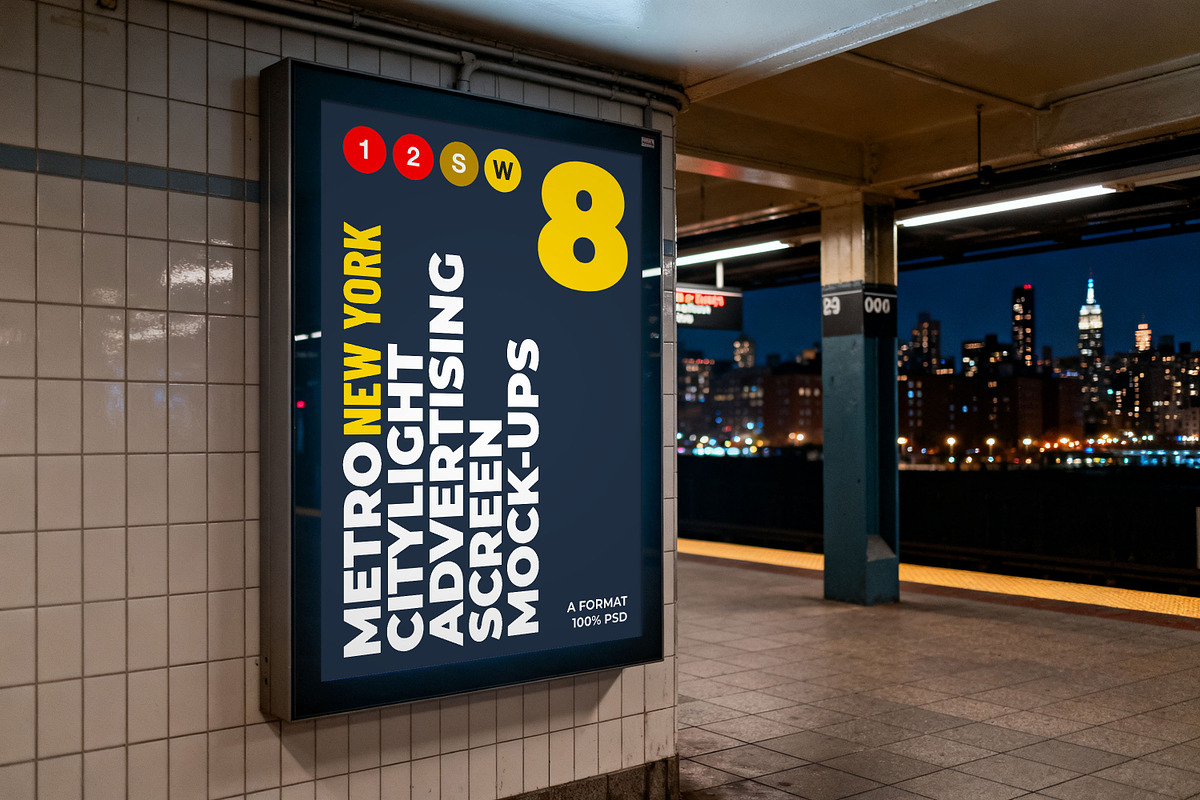 New York Metro Ad Screen Mock-Up 1, an Advertising Mockup by Graphic Shelter (Photo 1 of 8)