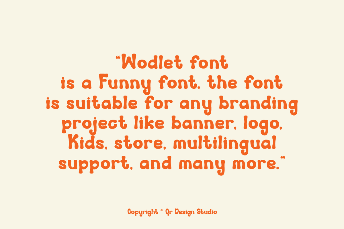 Wodlet - Funny Groovy Font, a Sans Serif Font by QR Design Studio (Photo 12 of 12)