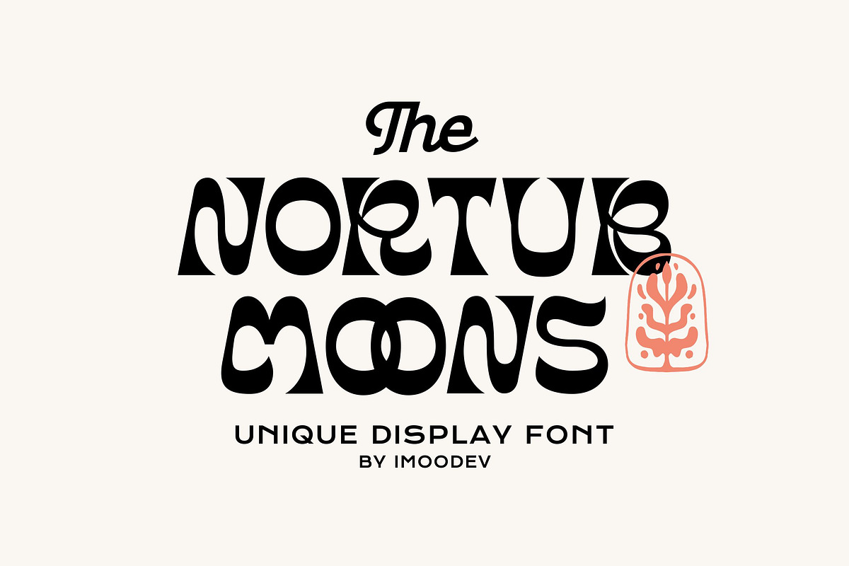 Nortub Moons - Psychedelic Typeface, a Sans Serif Font by Imoodev (Photo 1 of 5)