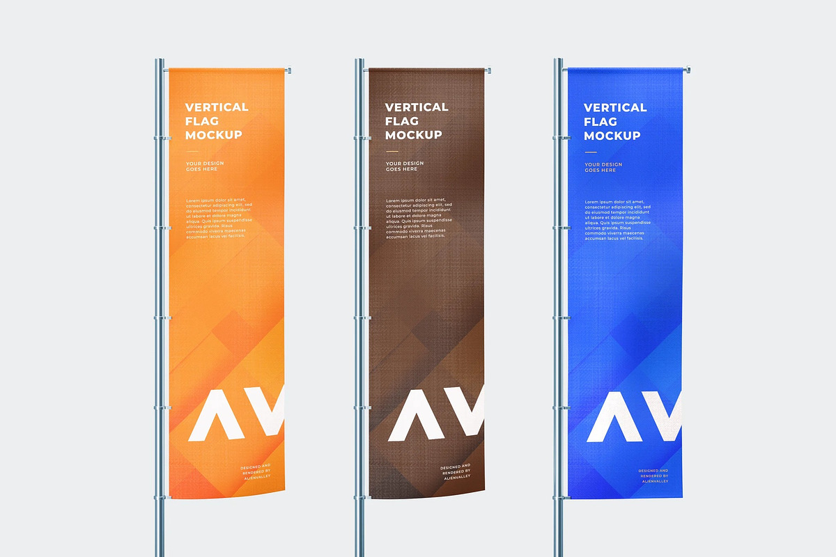 Vertical Flag Mockup, an Advertising Mockup by zpackcreative (Photo 1 of 5)