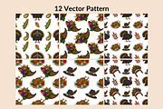 Thanksgiving Day Patterns Clipart, a Seasonal Illustration by Elatedowl (Thumbnail 3 of 16)