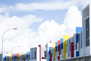 Colorful commercial office building