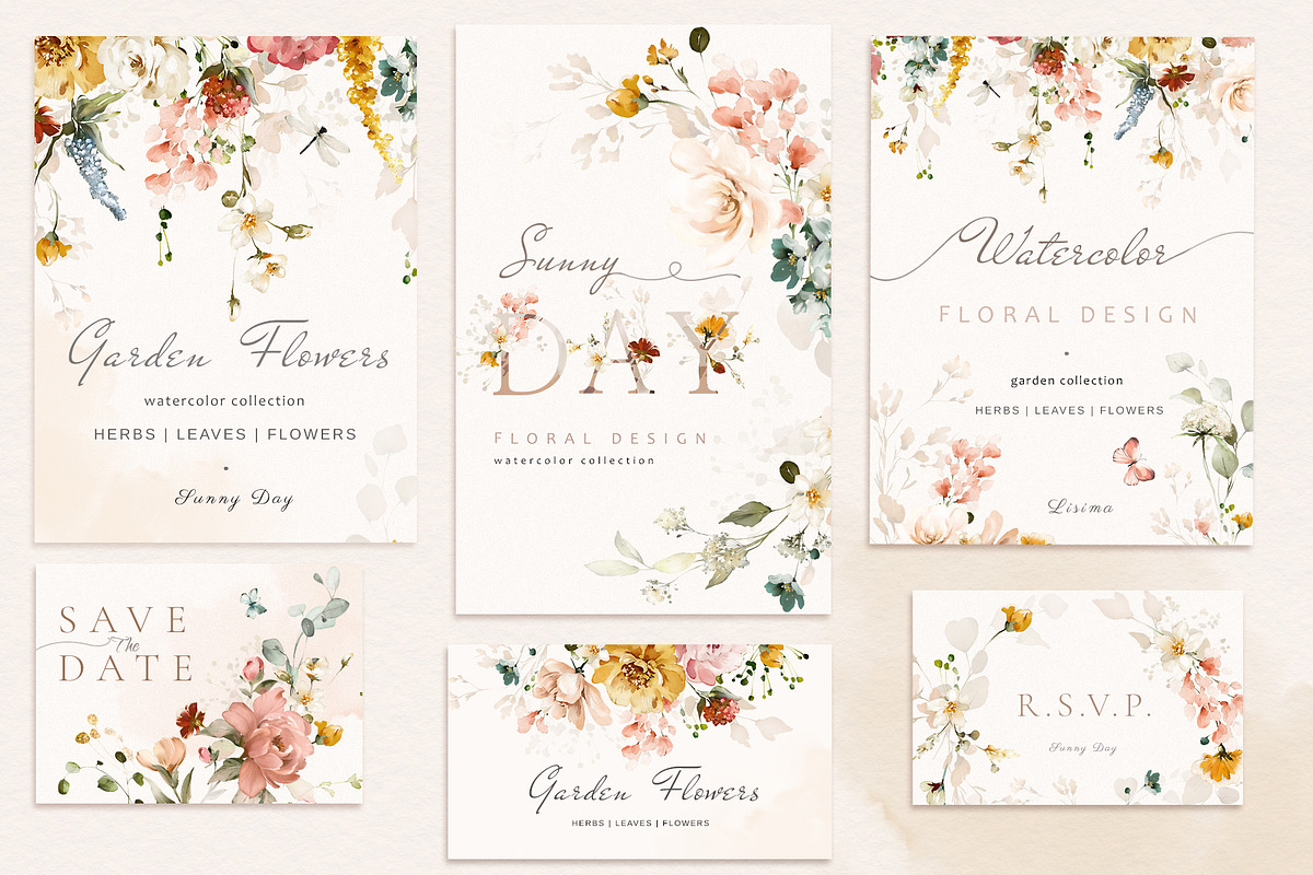 Watercolor Garden Flowers, a Decorative Illustration by Lisima (Photo 4 of 25)