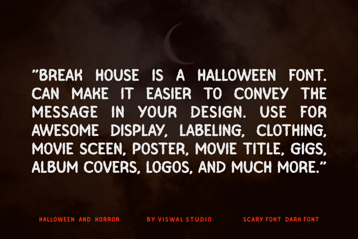 Break House - Horror Font, a Handwritten Font by Viswal Studio (Photo 2 of 6)