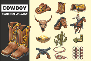 Vintage Cowboy & Western Collection, an Animal Illustration by Signatoro