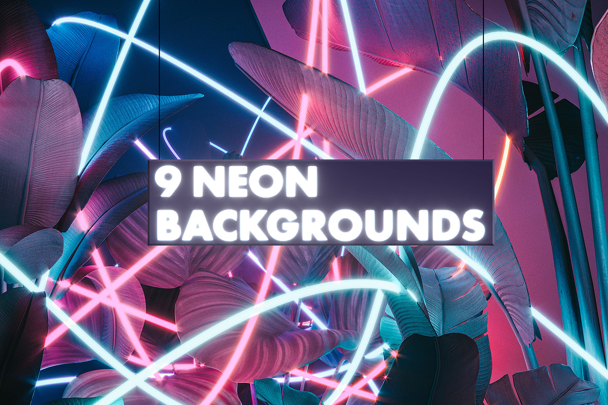 9 Neon Backgrounds (JPG), an Illustration by As Good As Possible (Photo 1 of 2)