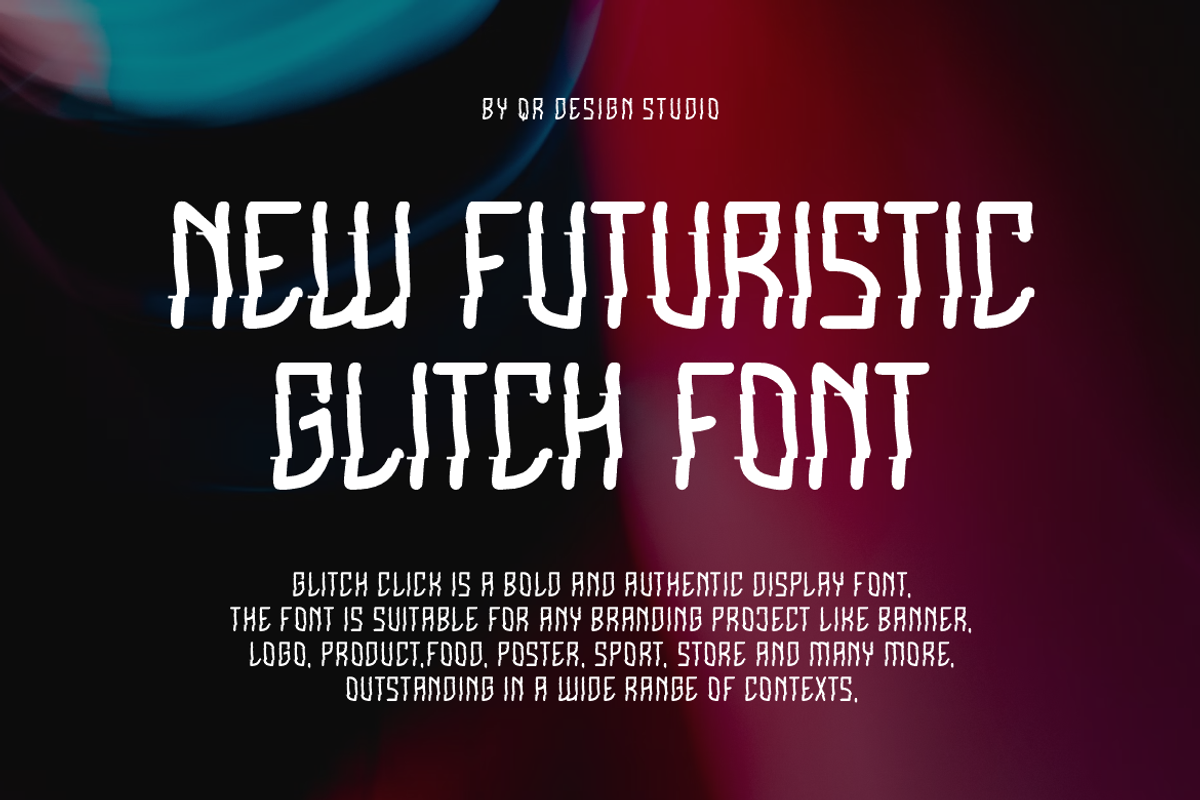 Glitch Click - Cyber & Glitch Font, a Sans Serif Font by QR Design Studio (Photo 2 of 6)