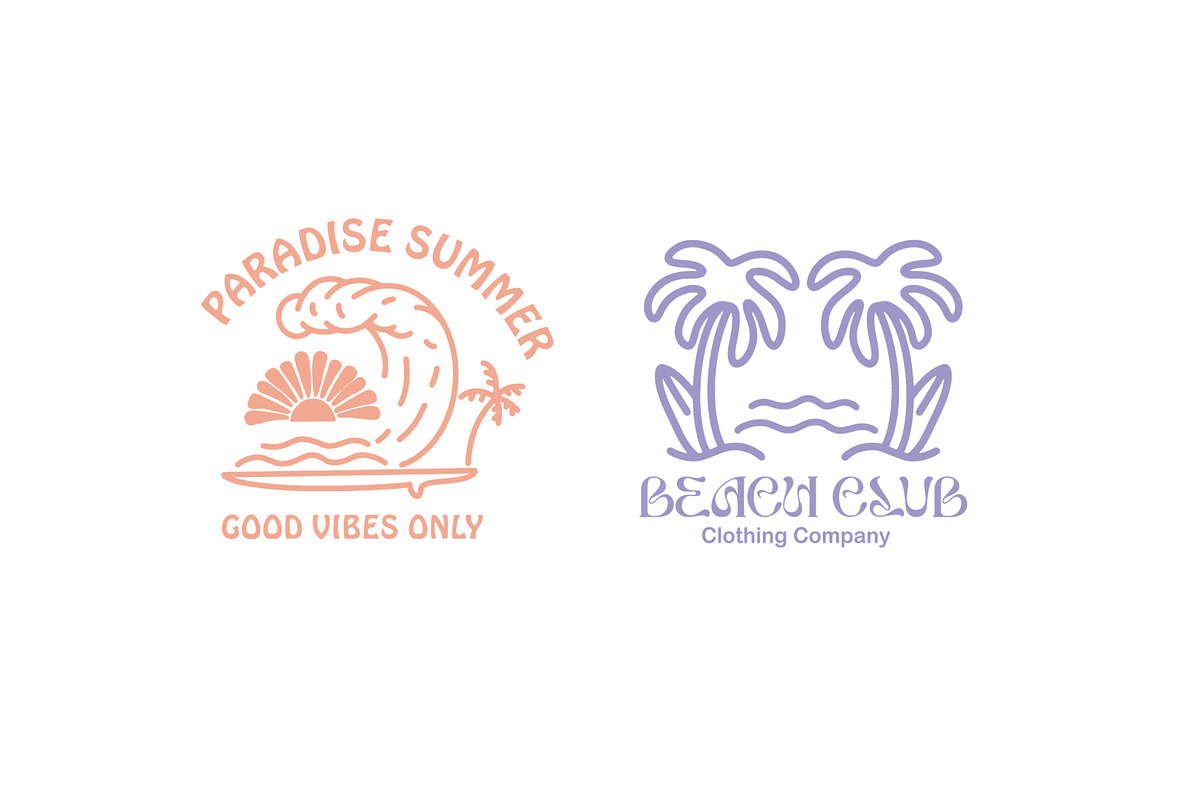 Set Logo Beach Summer Surf Vector, an Outline Icon by kalehstudio (Photo 3 of 6)