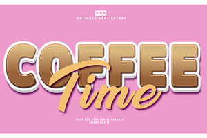 Vector Coffee 3d Editable Text Effec