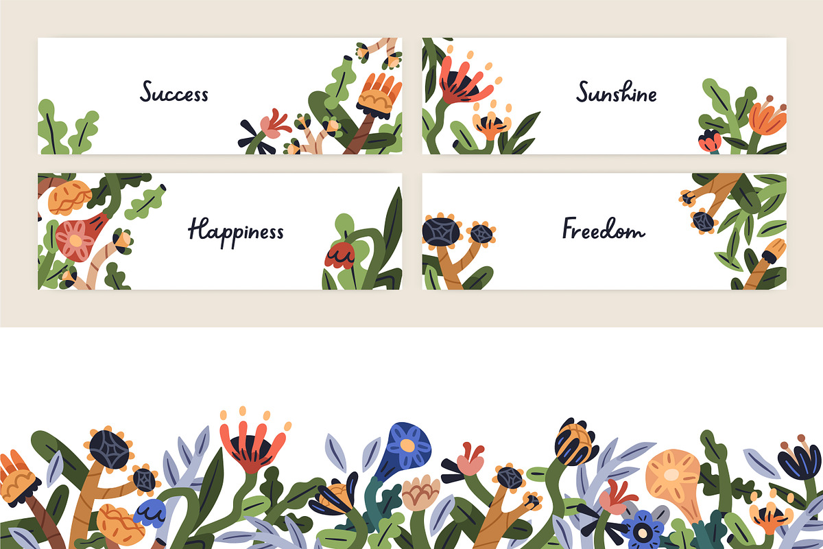 Floral cards, posters, banners set, a Decorative Illustration by Good Studio (Photo 2 of 9)